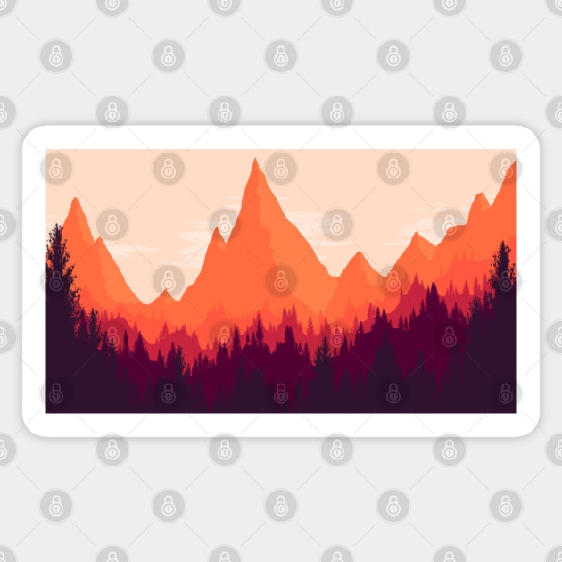 Warm Mountainous Sunset Sticker by Gaspar Luik